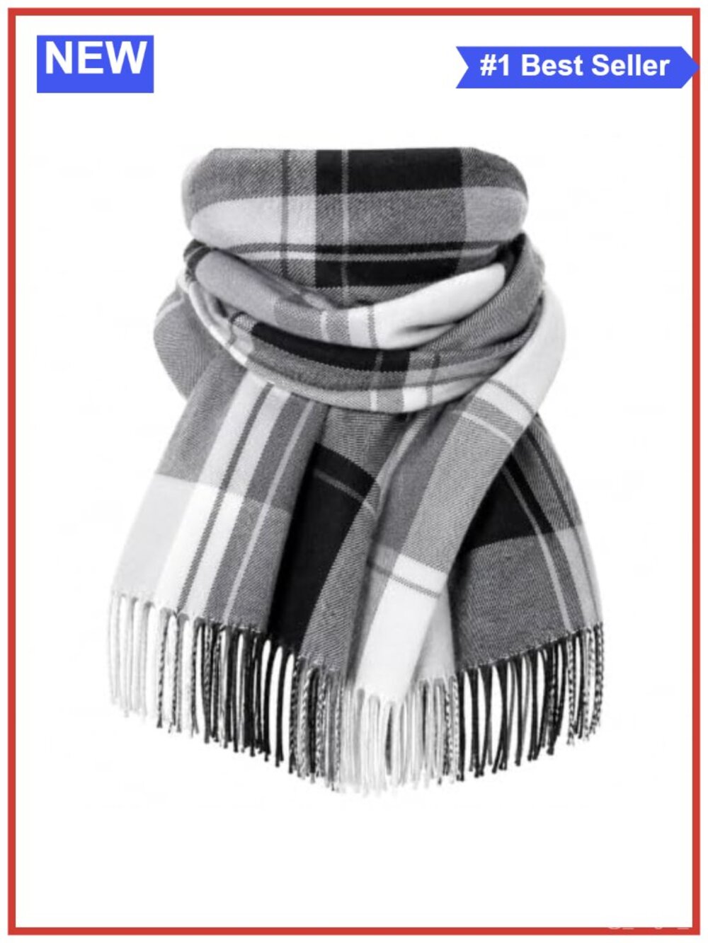 Large Plaid Winter Scarf Soft Warm Wrap Shawl 79x27